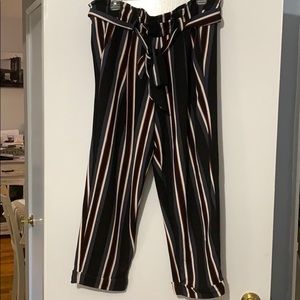 Stripped high waist pants